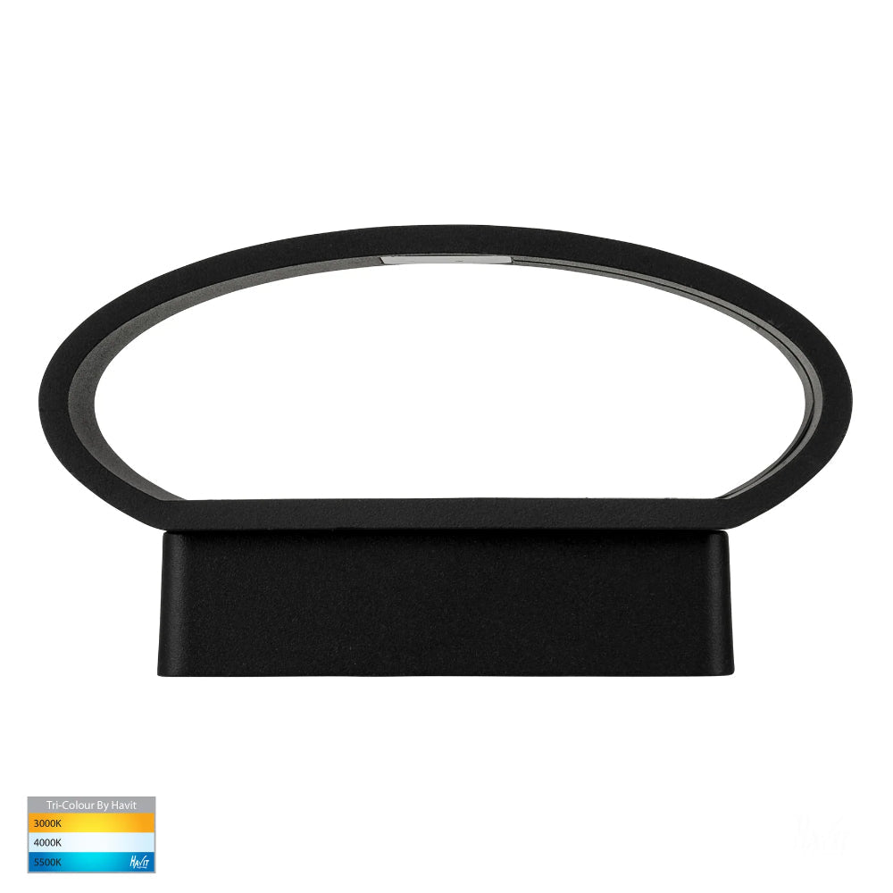 Luxe Oval Tapered Wall Mounted Light Poly Powder Coated Black